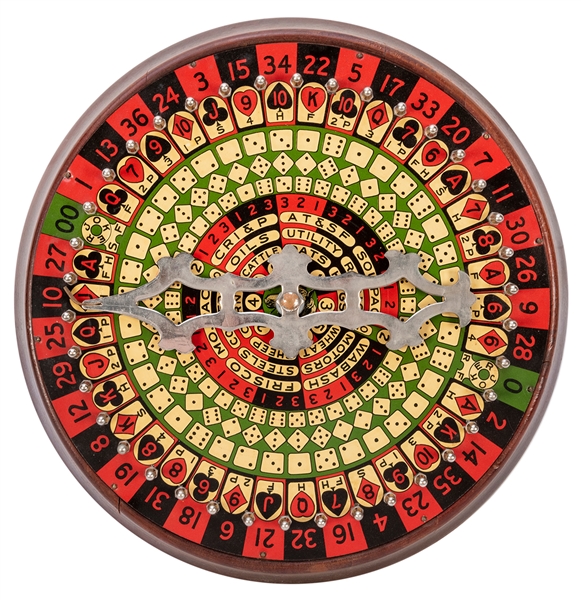  “All In One” Roulette / Gambling Wheel. St. Louis, ca. 1930...