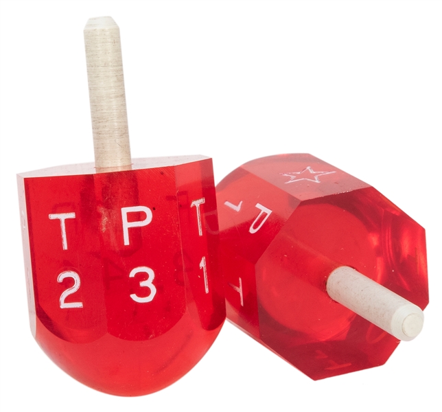 Gaffed (Cheating) Put and Take Set. Pair of transparent red...