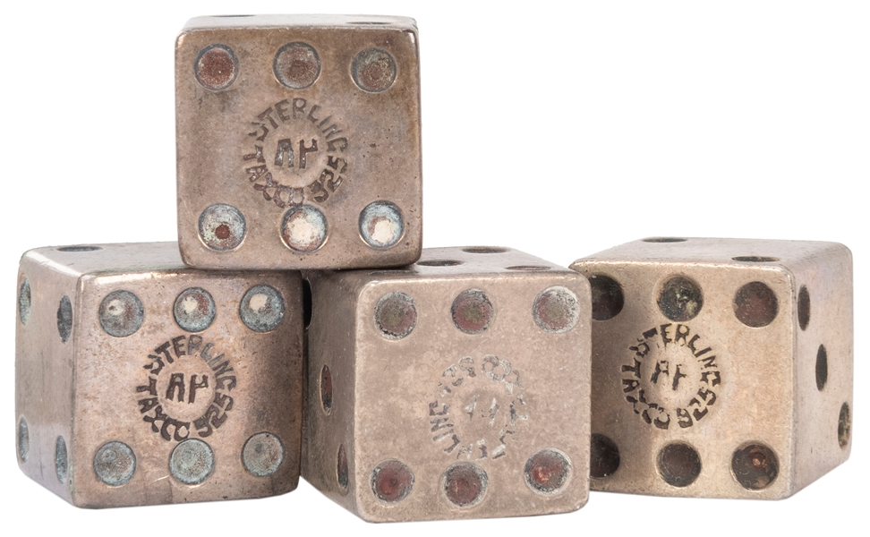  Sterling Silver Dice and Gambling Items. Including two sets...