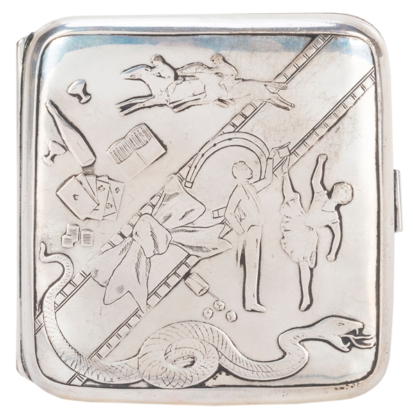  Antique “Vices” Sterling Silver Cigarette Case. Sterling si...