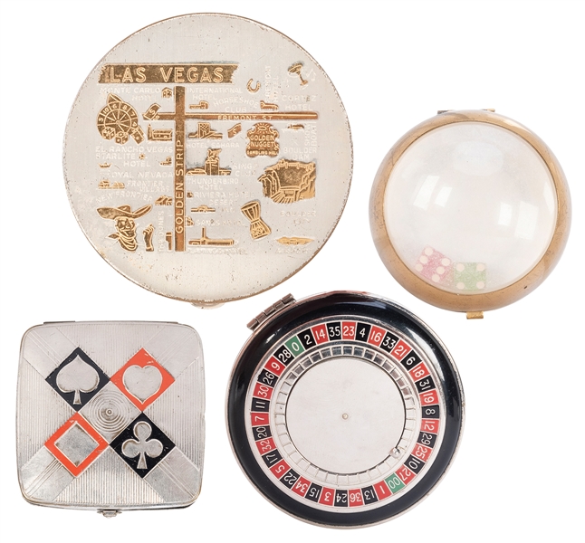  Lot of 4 Gambling Compacts / Vanity Cases. Including a scar...