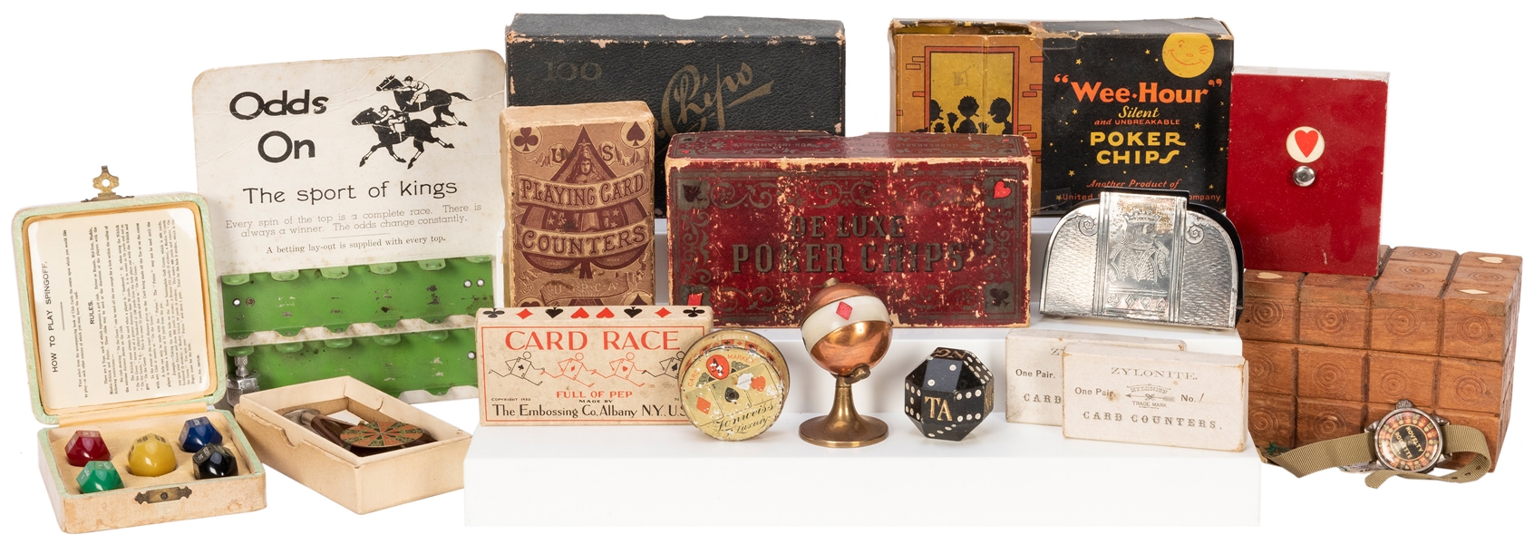  Group of Miscellaneous Gambling Collectibles. Small box of ...