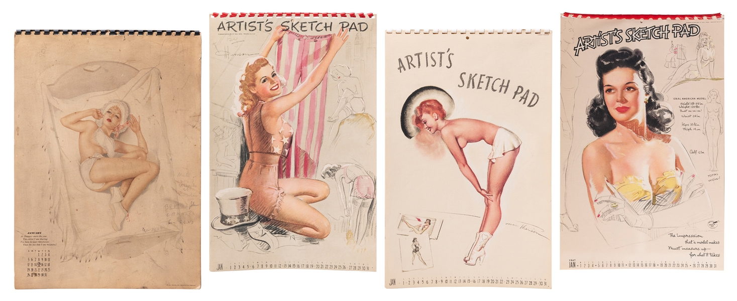  (Pinup) Lot of 4 Pinup Calendars. Including (3) “Artist’s S...