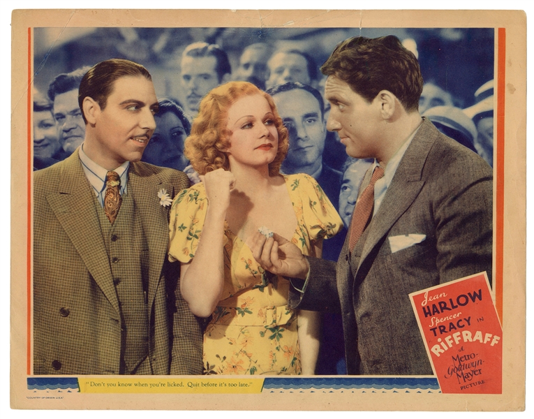  Riffraff Lobby Card. MGM, 1936. Scarce lobby card for the d...