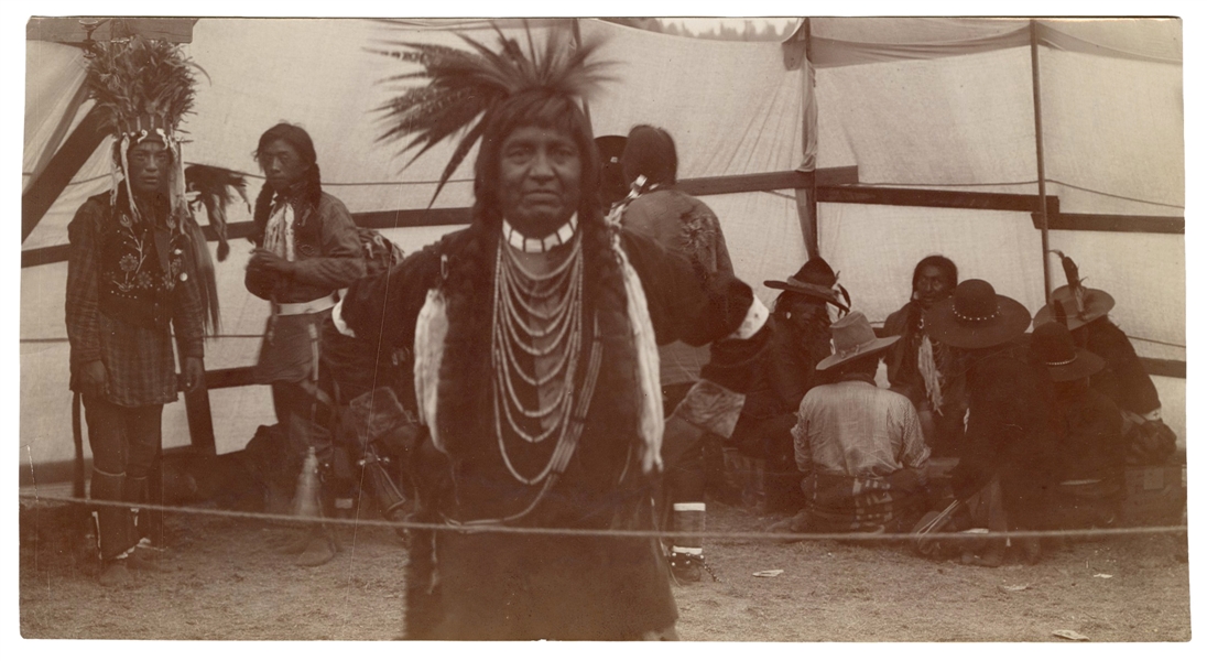 [Native American] Spokane Area Indians Gambling Photograph....