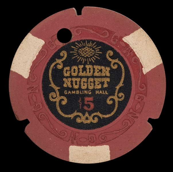  Golden Nugget Las Vegas $5 Casino Chip. Seventh issue. R-9....