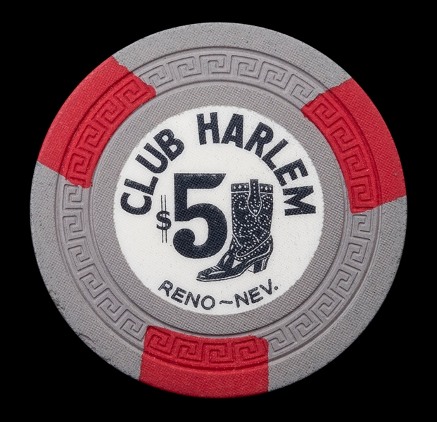Club Harlem $5 Casino Chip. Reno, NV, ca. 1948-51. Second i...