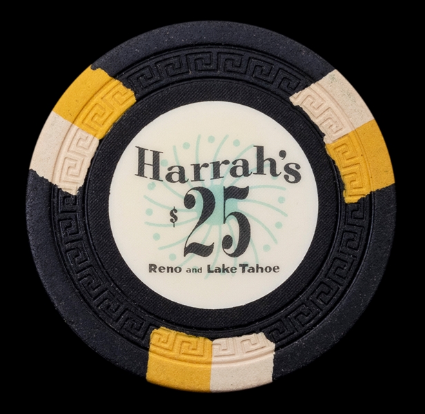  Harrah’s Reno and Lake Tahoe $25 Casino Chip. 1950s. Third ...