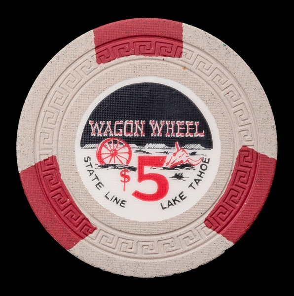  Harvey’s Wagon Wheel Lake Tahoe $5 Casino Chip. Eighth issu...