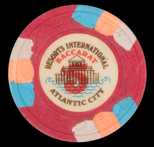  Resorts International Atlantic City $5 Baccarat Chip. First...