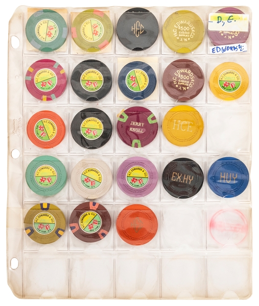  H.C. Edwards Sample Chip Collection. 22 chips by New York s...