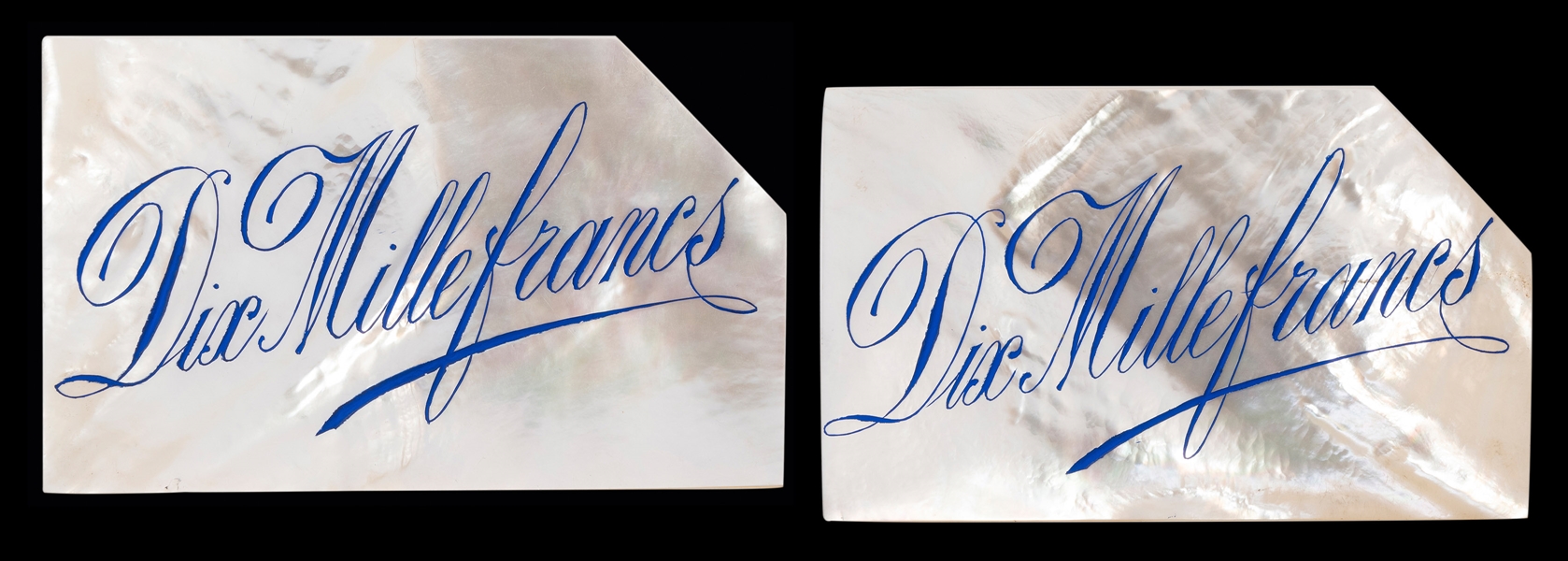  Dix Mille Francs (10,000) Mother of Pearl Markers. Pair of ...