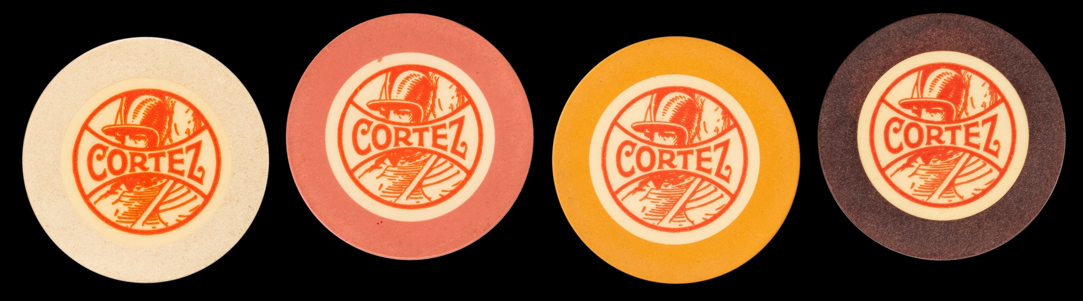  Cortez Club Crest & Seal Chips (3). [Los Angeles, ca. 1920s...