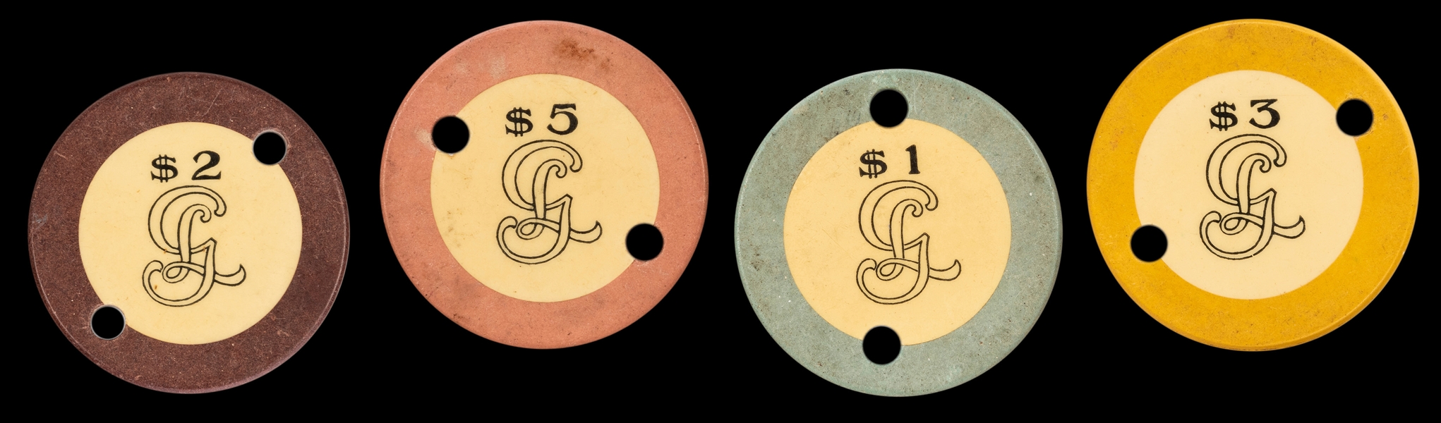  USPC Gran Lido Cuba Crest & Seal Chip Lot (4). Including $1...