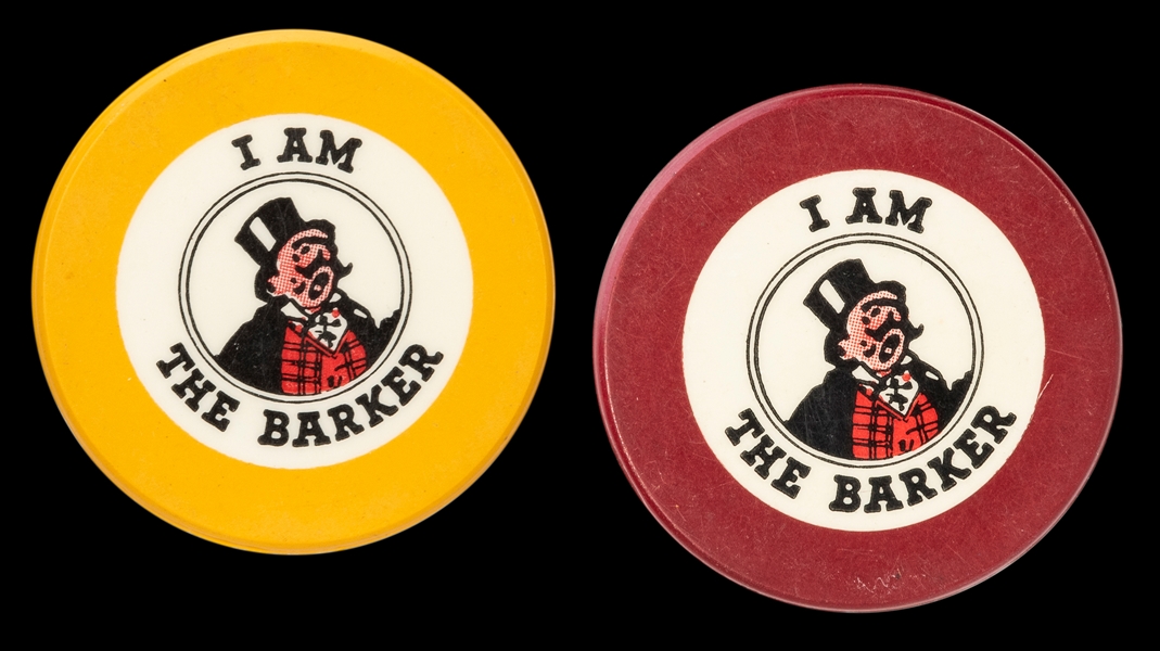  I Am the Barker (Variety Club) Crest & Seal Chips (2). Yell...