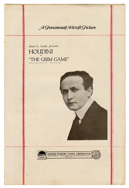 Houdini, Harry (Ehrich Weisz). Houdini Grim Game Press Book. 