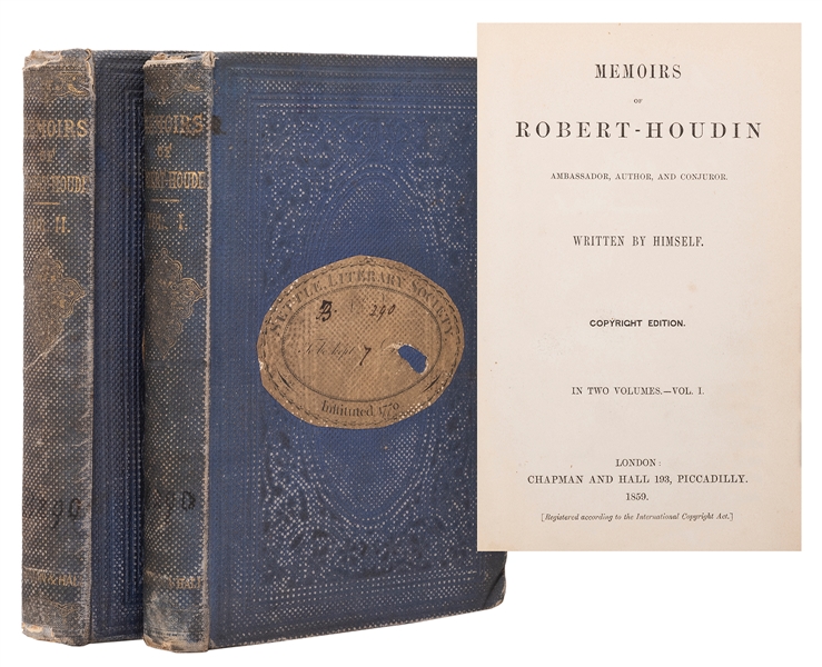 Robert-Houdin, Jean Eugene. Memoirs of Robert-Houdin. 