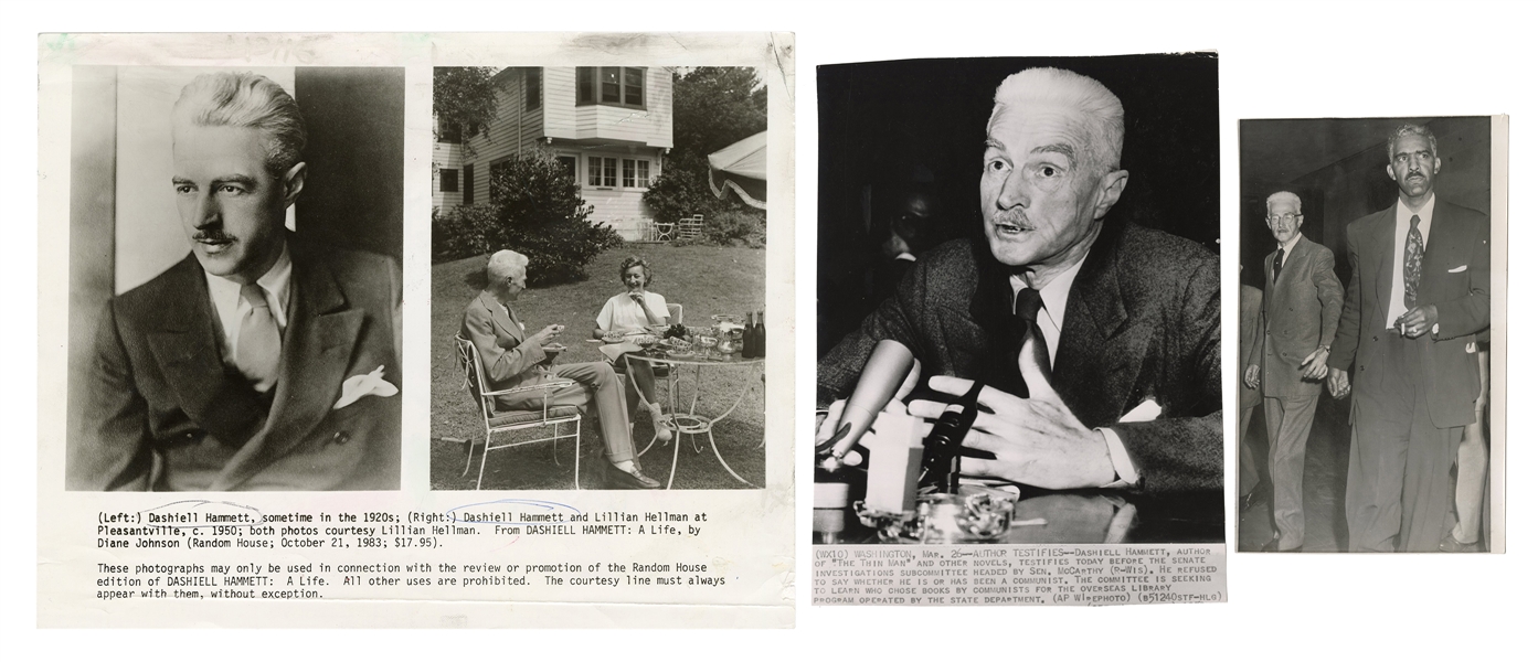  HAMMETT, Dashiell (1894–1961). Three Press Photos Including...