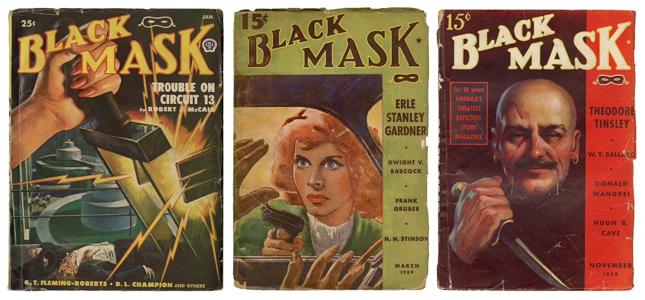  [DETECTIVE PULPS]. Three Issues of Black Mask. Fictioneers ...
