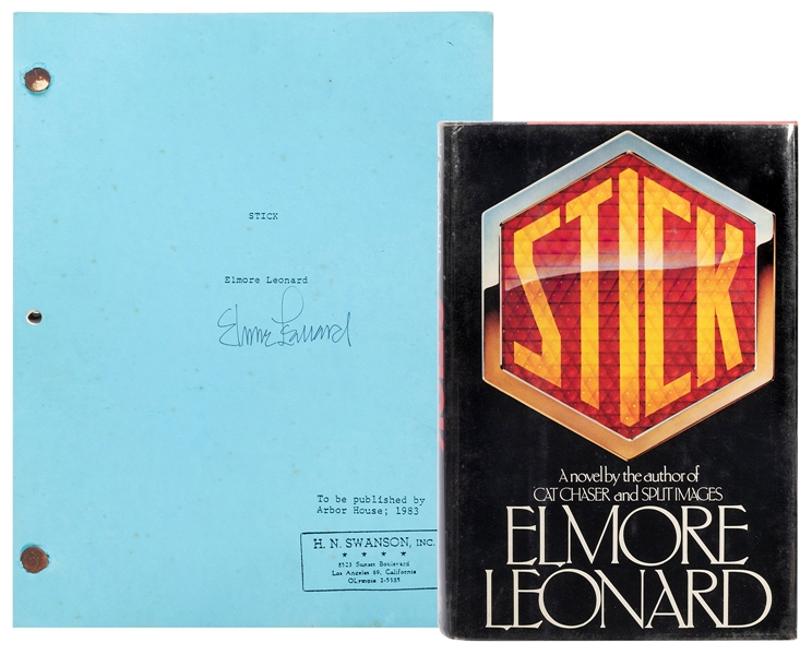  LEONARD, Elmore (1925–2013). “Stick” Signed Typescript. [Ne...
