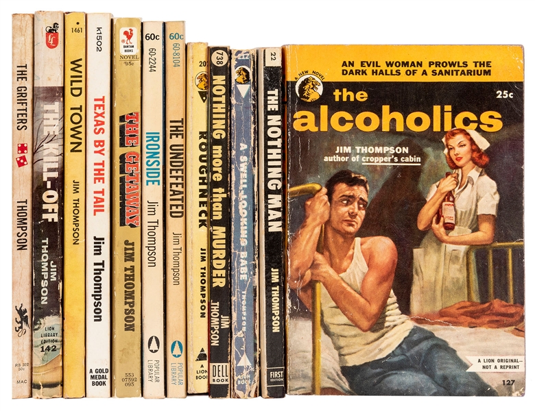  THOMPSON, Jim (1906–1967). Group of 12 Paperbacks and Paper...