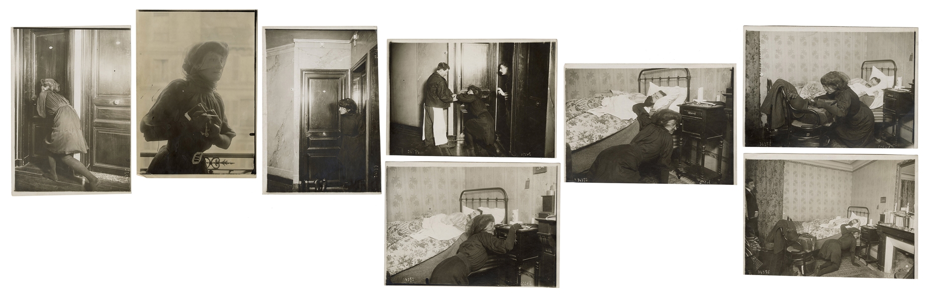  [CRIME]. Eight Photographs of a Female Thief by Maurice-Lou...