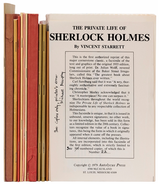  [SHERLOCKIANA]. Group of 12 Booklets and Pamphlets Related ...