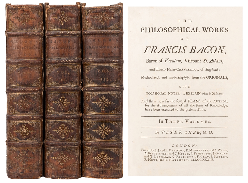  BACON, Francis (1561–1626). The Philosophical Works of Fran...