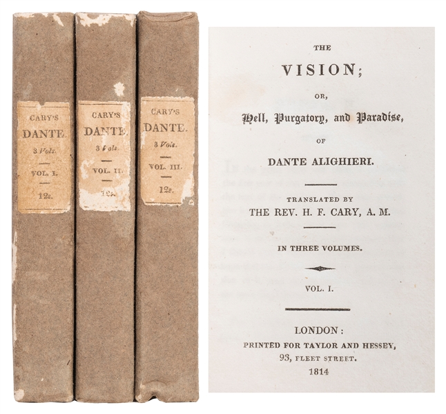 CARY, Henry Francis (1772–1844), translator. The Vision; or...