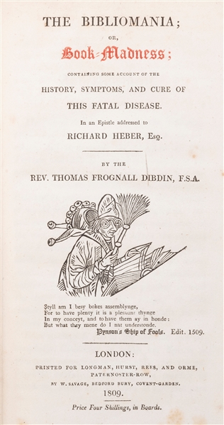  DIBDIN, Thomas Frognall (1776–1847). The Bibliomania; or, B...