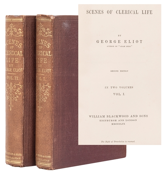  EVANS, Mary Ann (“George Eliot”) (1819-1880). Scenes of Cle...