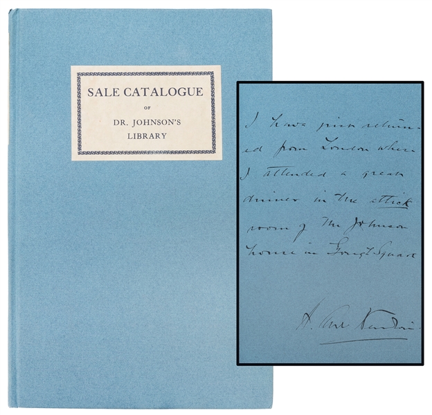  [JOHNSON, Samuel]. –– Newton, A. Edward. Sale Catalogue of ...