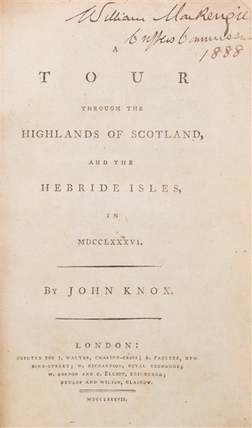  KNOX, John (1720–1790). A Tour Through the Highlands of Sco...