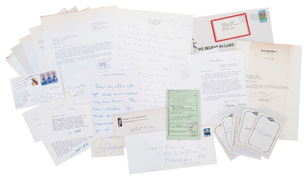  [LITERARY LETTERS]. An archive of author letters and signat...