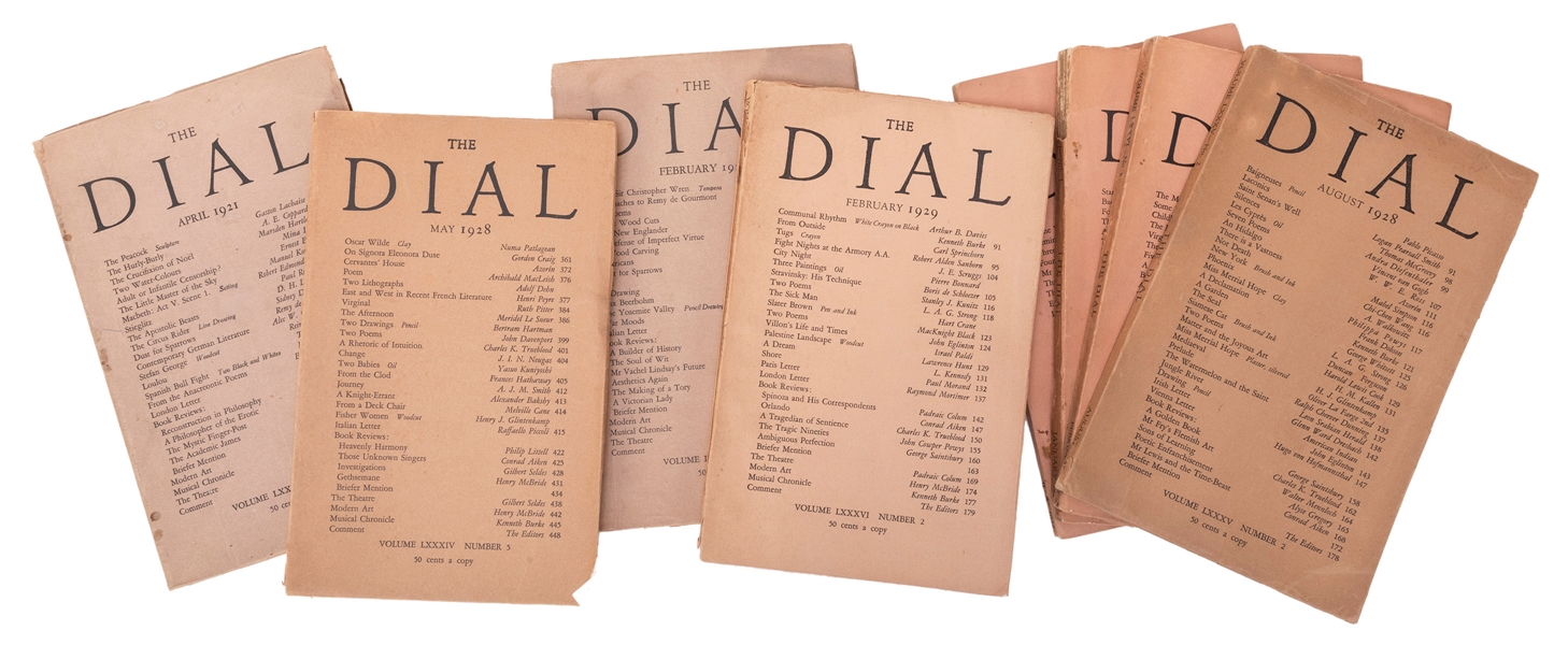  [LITERARY MAGAZINE]. 26 Issues of Dial Magazine. New York: ...