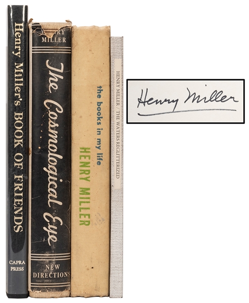  MILLER, Henry (1891–1980). Four Titles, Most Signed. Includ...