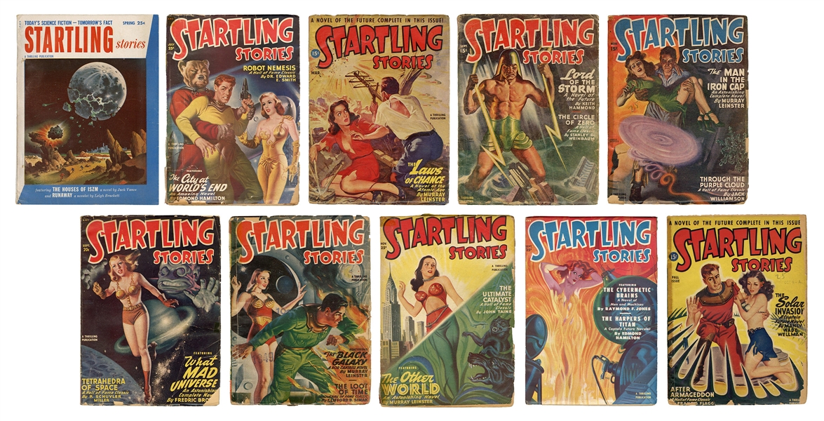  [PULPS]. Ten Issues of Startling Stories Pulp Magazines. In...