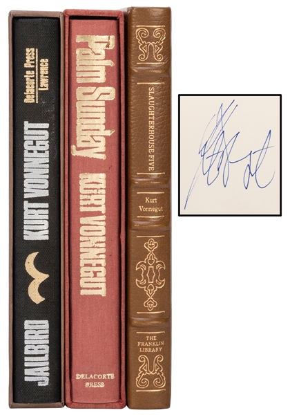  VONNEGUT, Kurt (1922–2007). Three Signed Limited-Edition Ti...