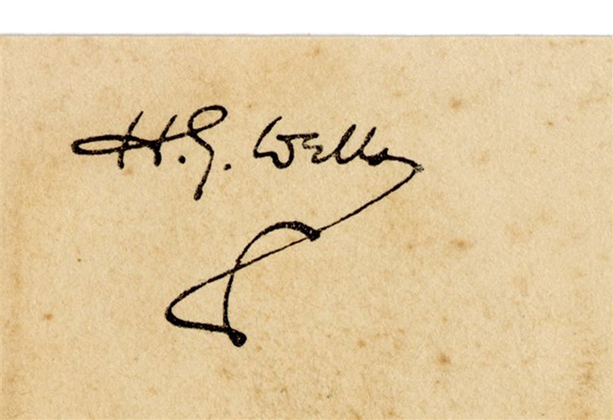  WELLS, Herbert George (1866–1946). Cut Autograph Signature ...
