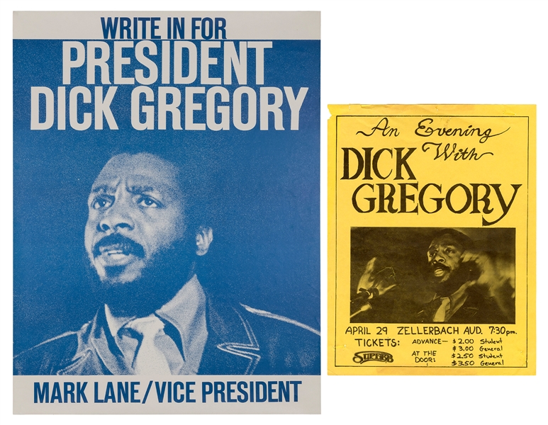  GREGORY, Dick (1932–2017). Write in for President Dick Greg...