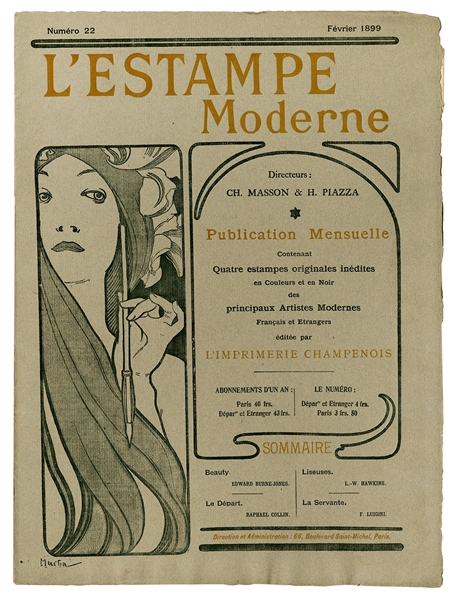  MUCHA, Alphonse (1860–1939). Cover for L’Estampe Moderne No...