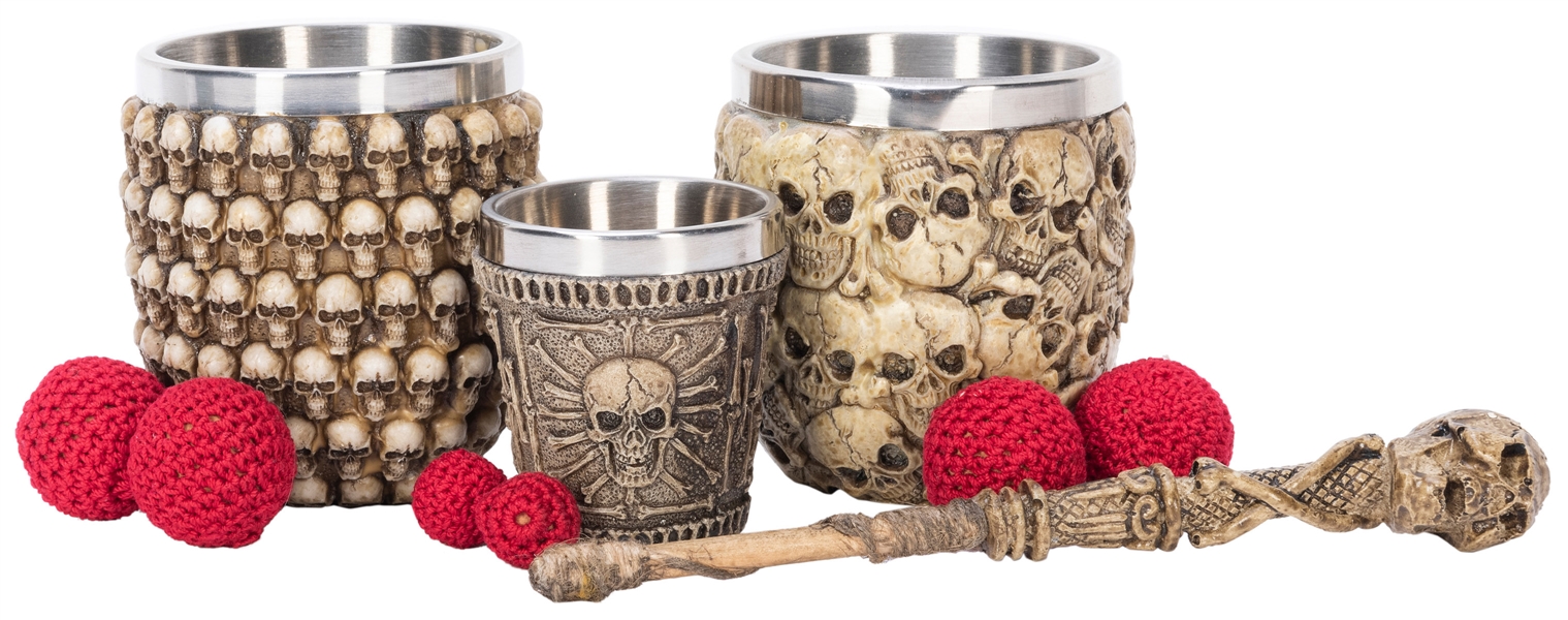  Sea of Skulls Chop Cup Collection. Mike Busby, 2000s. A col...
