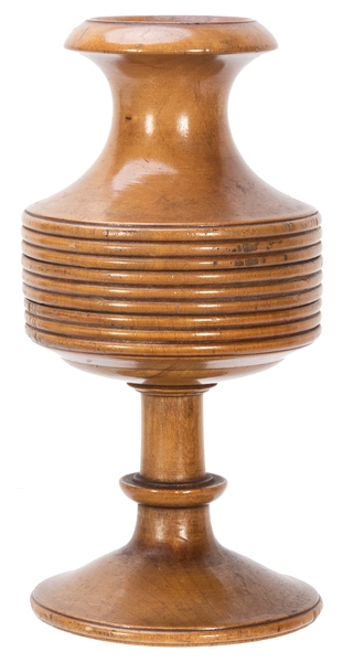  Dice Vase. European, ca. 1900s. Turned boxwood vase in whic...