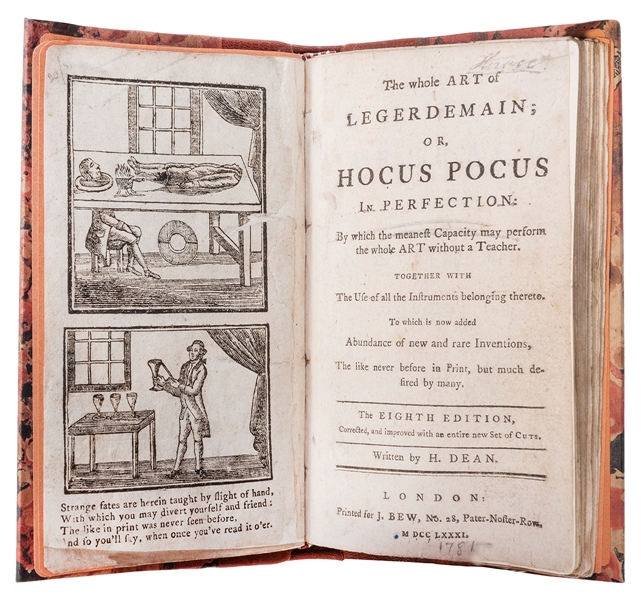  Dean, Henry. The Whole Art of Legerdemain; or Hocus Pocus i...