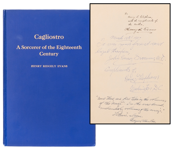  Evans, Henry Ridgely. Cagliostro: Sorcerer of the Eighteent...