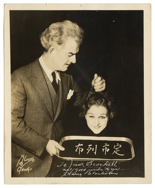  Blackstone, Harry. Disembodied Head Signed Trick Photograph...