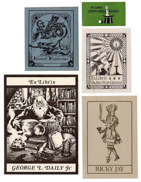  Collection of Magicians’ Bookplates. Approximately 25 magic...