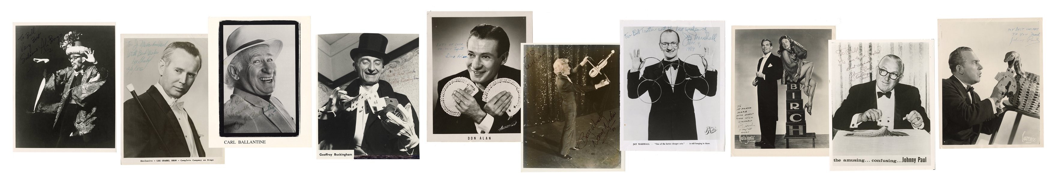  Lot of 10 Signed Photos of Magicians. Including: Jay Marsha...