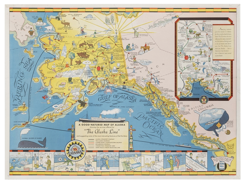  CAMY, Edward (1904-1958). Alaska Line / A Good-Natured Map ...