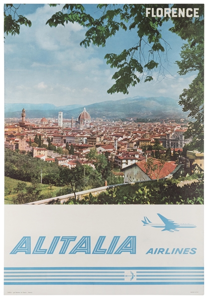  Alitalia Airlines / Florence. 1960s. Photo-offset travel po...